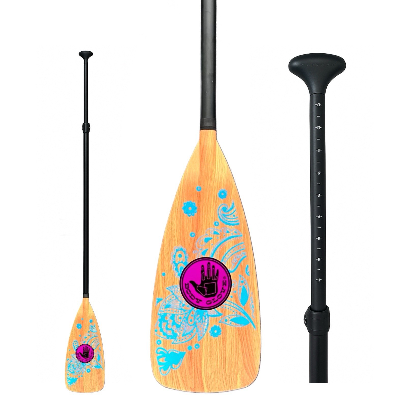 3-Piece Adjustable SUP Paddle –Lightweight, Floating Aluminum Shaft (Body Glove)