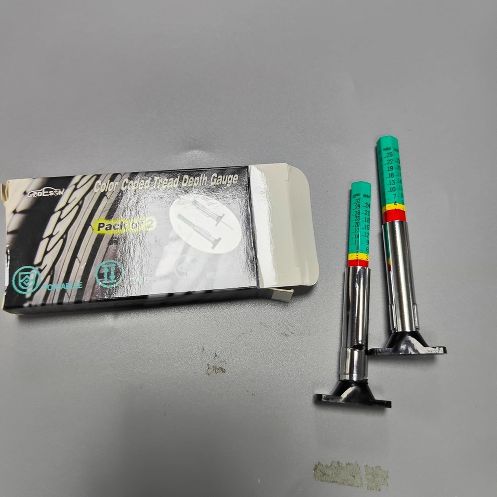 GODESON Tire Tread Depth Gauge,Two-Sided Smart Color Coded Depth...
