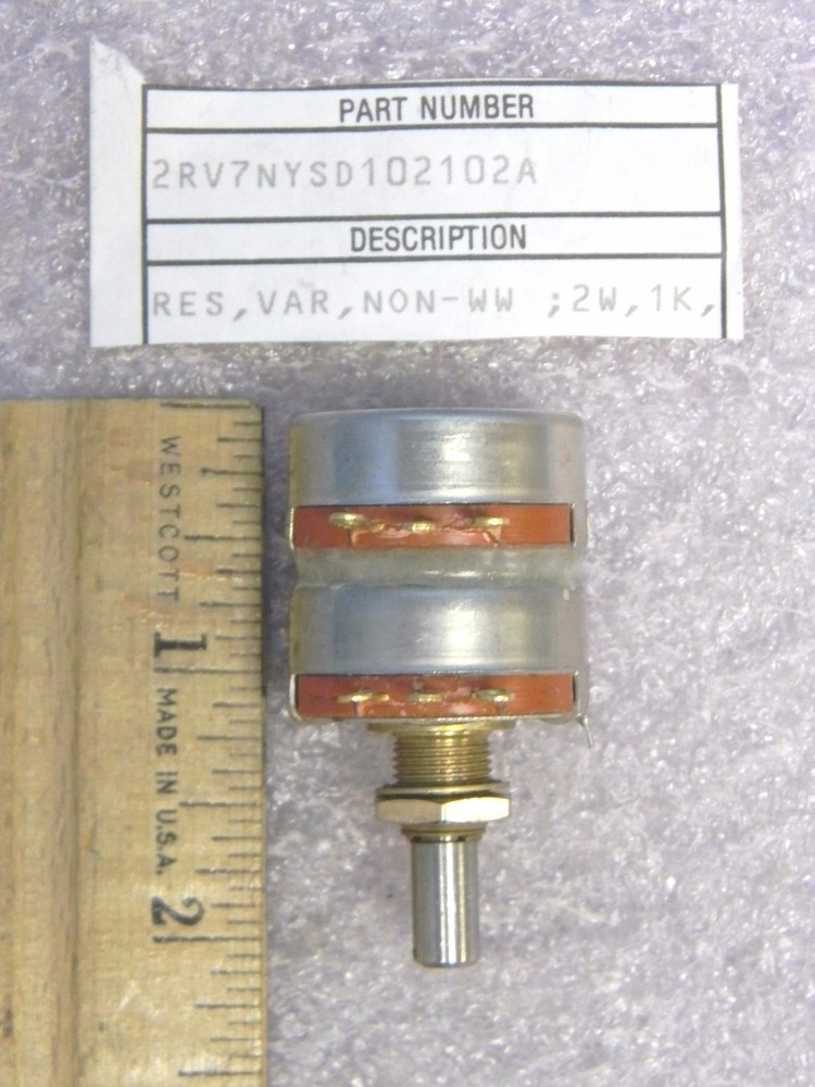 1 NEW 2RV7NYSD102102A 1K Potentiometer Variable Resistor 2 Watt Type K