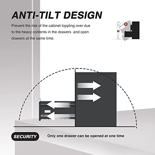 File Cabinet with Lock, Drawers
