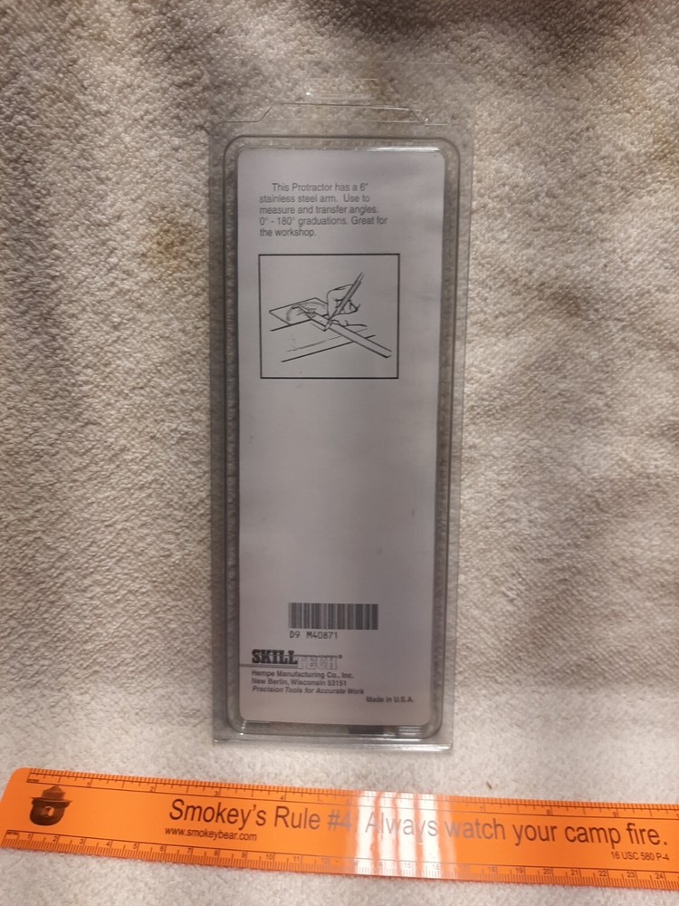 SkillTech 6" Protractor Steel Arm Positive Adjustment