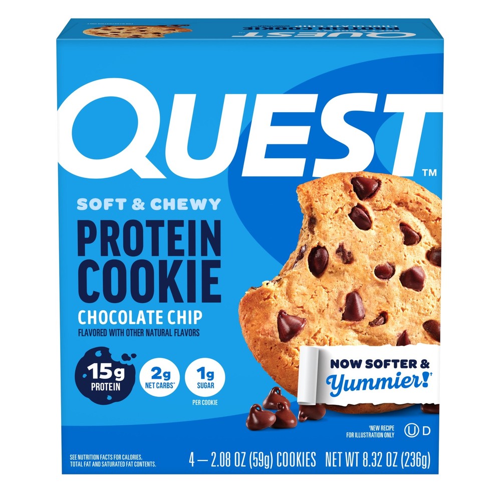 Quest Soft & Chewy Protein Cookie, High Protein, Chocolate Chip, 4 Count