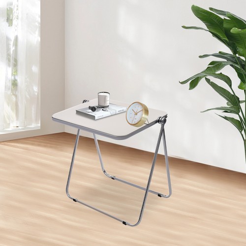 Foldable Acrylic Table, Space-Saving Small Desk Modern Design