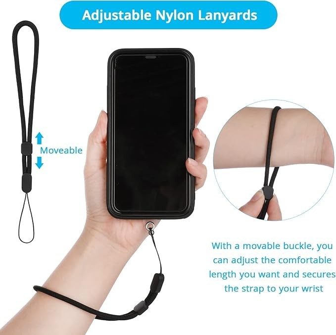 cobee Hand Wrist Strap Lanyard with Tether Patch, 6 Pcs Adjustable Nylon Wrist S