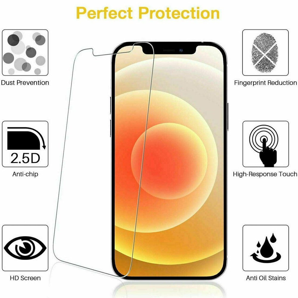 3 Pack Tempered Glass Screen Protector FULL COVERAGE for iPhone 12 MINI