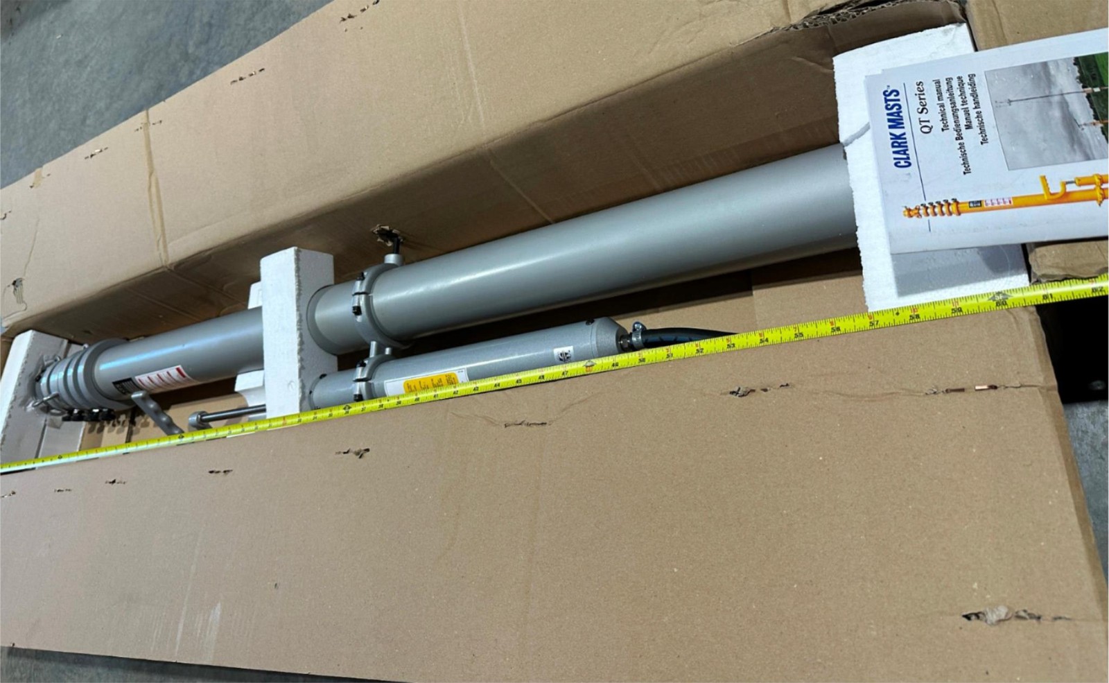 NEW Clark Masts CQTX6-6/HP QT Series Lightweight Telescopic Mast 3.5" Base Tube