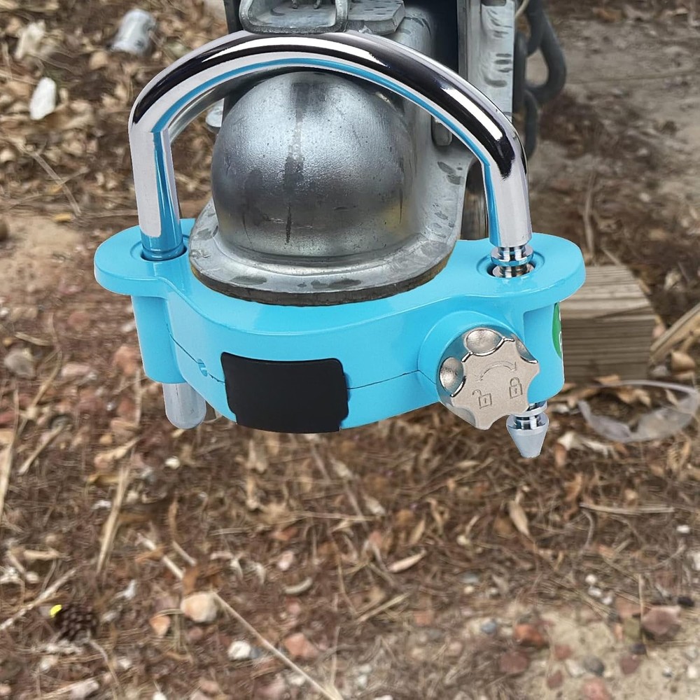 Blue Trailer Hitch Lock (with Combination Lock) Adjustable Storage