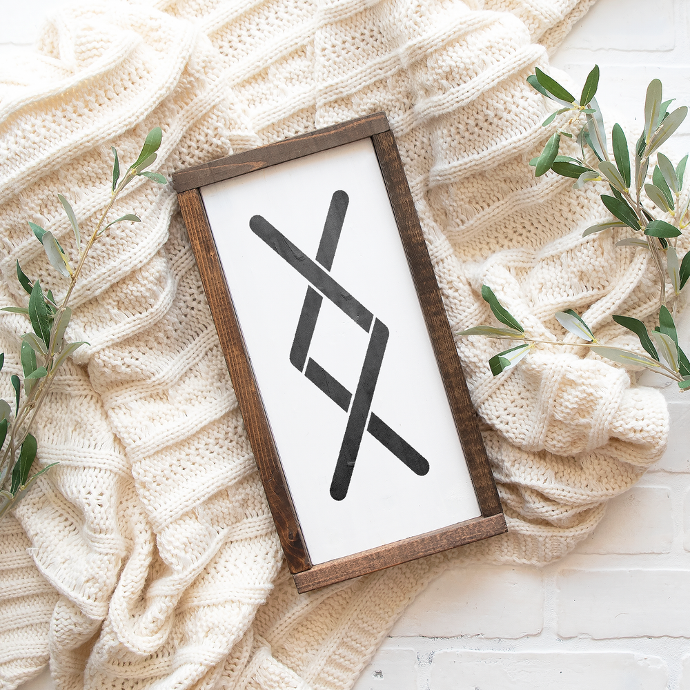 Elder Futhark Ingwuz Rune Stencil