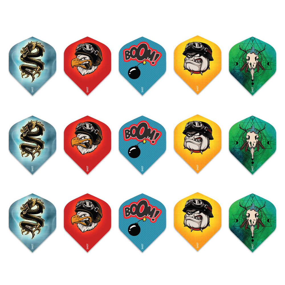 SHOT FIVE FLIGHT PACK-PROFESSIONAL DART FLIGHTS