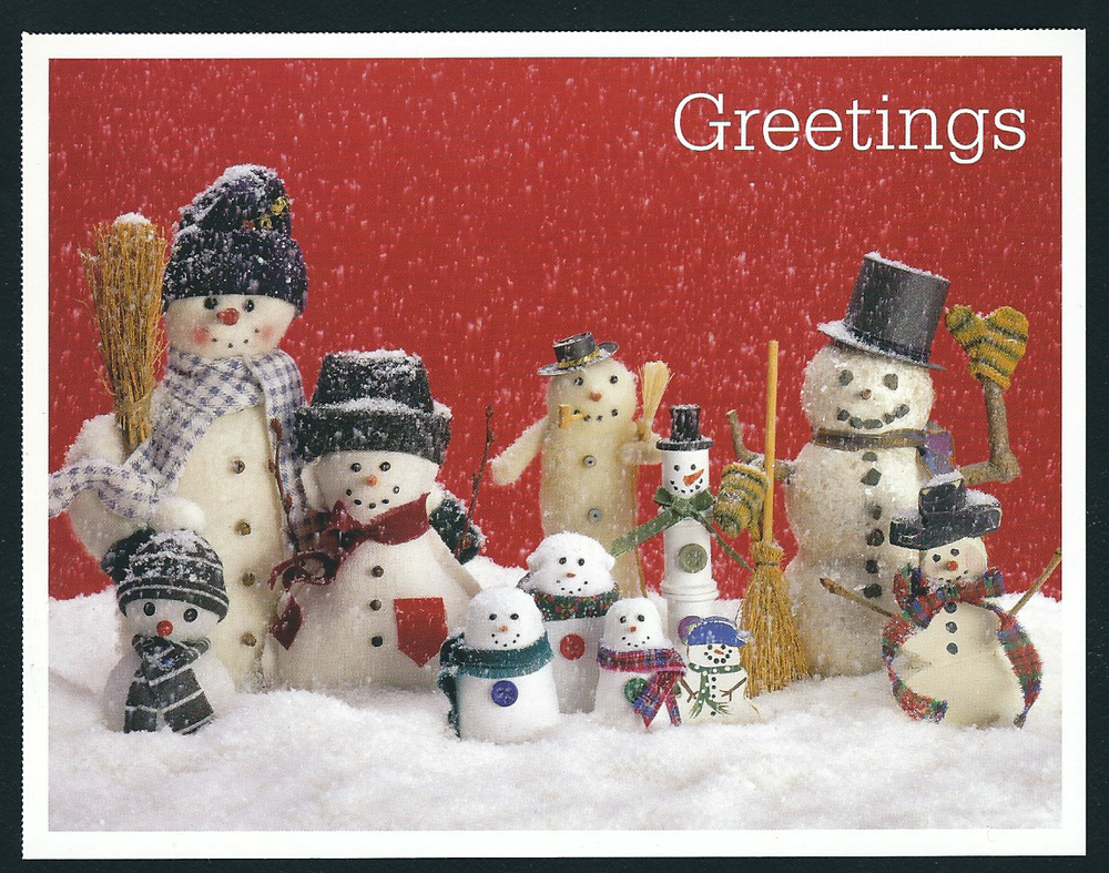 23 Cent...Snowmen... Christmas Greeting Post Card