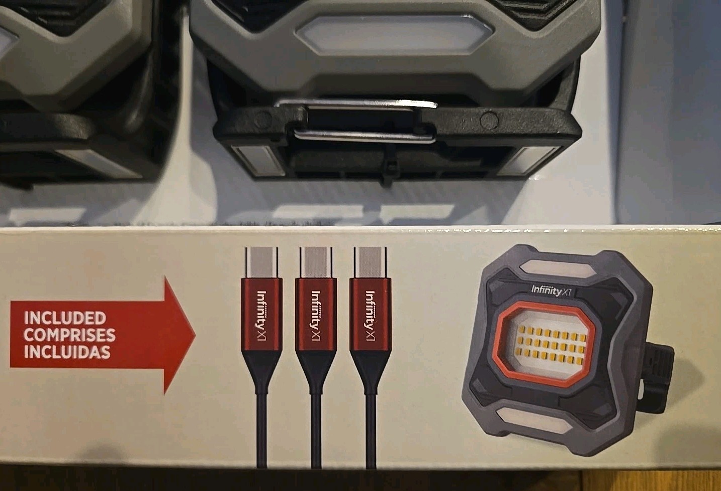 NEW Infinity X1 2000 Lumen Work Light, 3PK, 18Hrs, 5 Modes, Magnetic, Powerbank