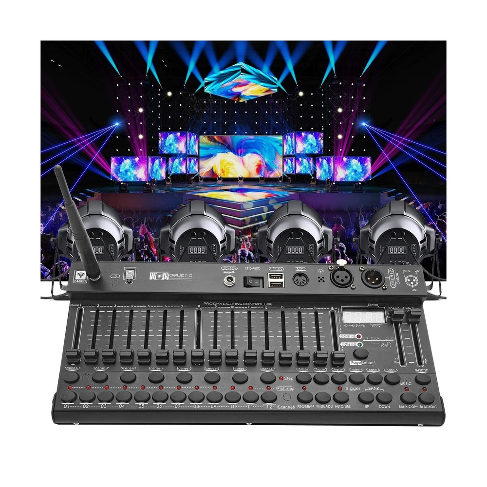 Wireless DMX Controller,384 Channel DMX512 Controller Stage Lighting Equipmen...