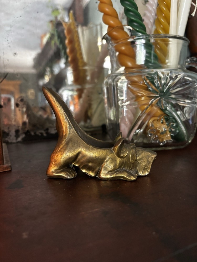 Antique Ronson Scottie Pipe Rest Solid Brass