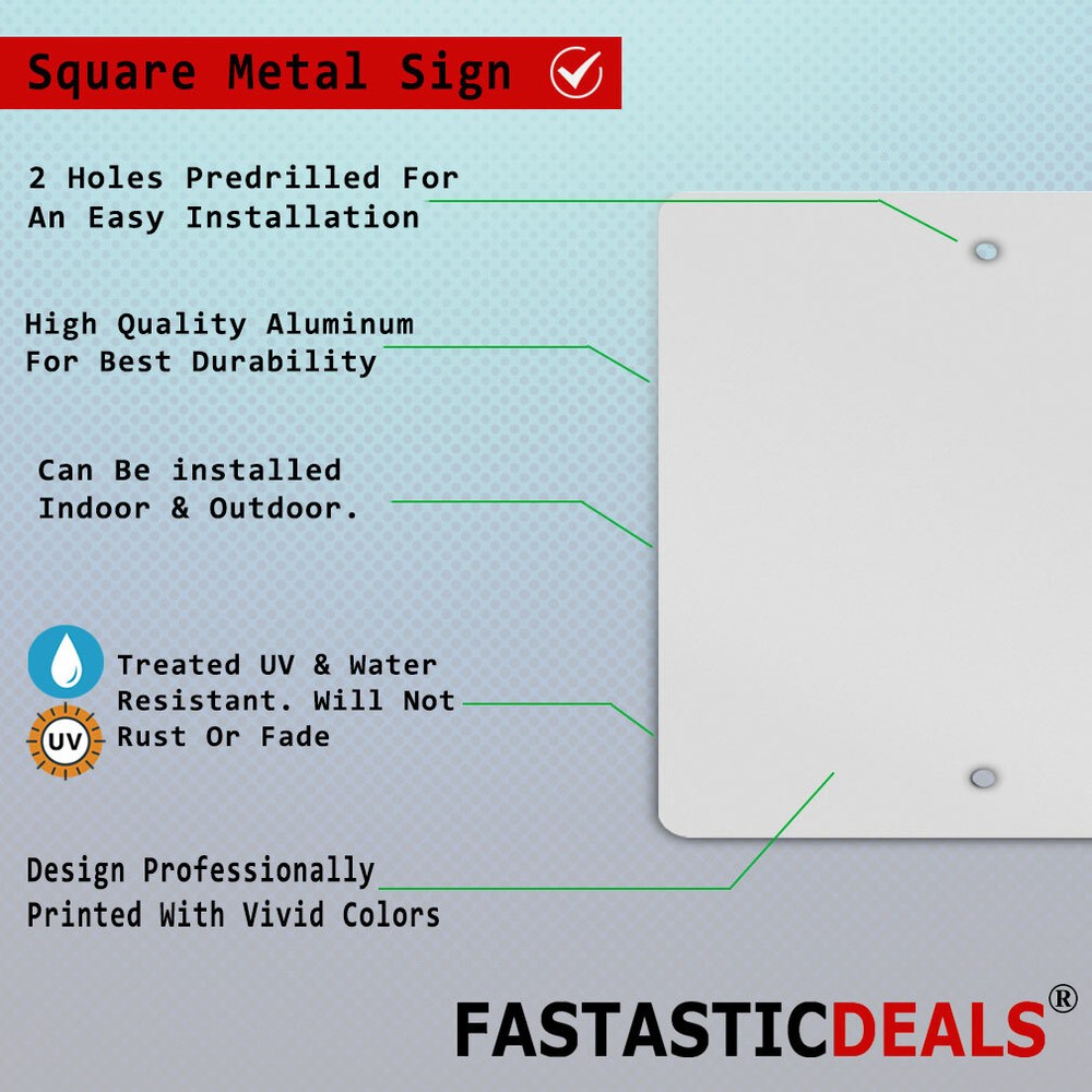 Square Metal Sign Multiple Sizes Slippery When Wet Activity Pool Swimming