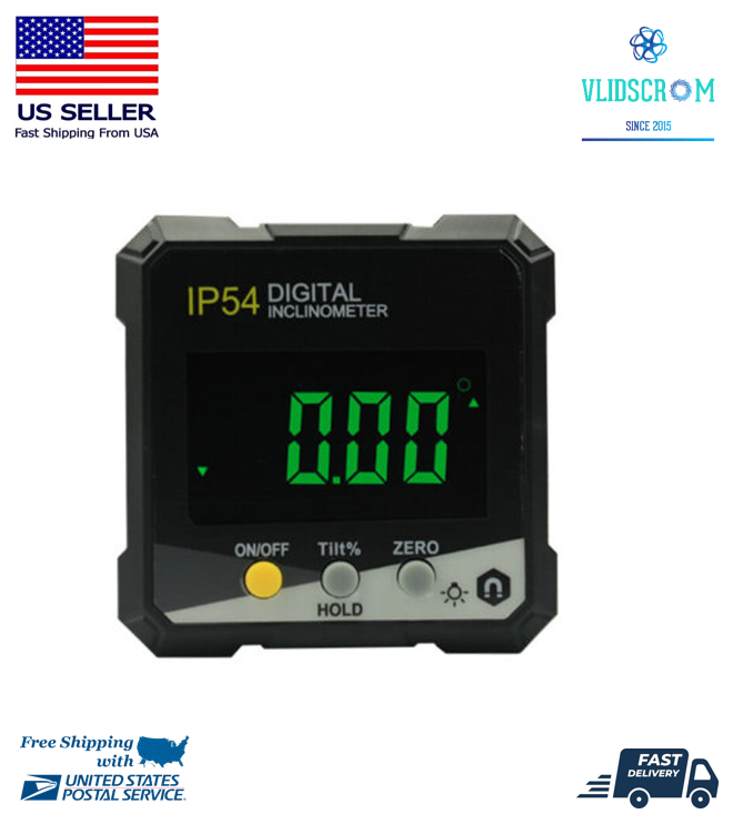 Precision LCD Digital Inclinometer Slope Meter IP54 Waterproof Angle Protractor