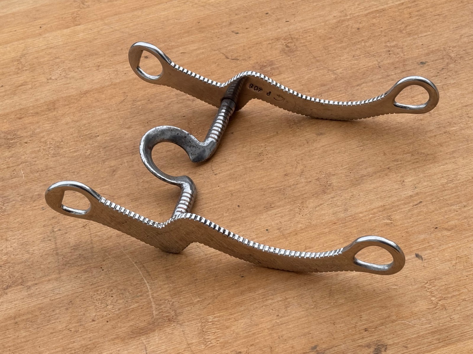 Vintage LES VOGT P408 Frog Port Western Show Horse Bit ~ 5"