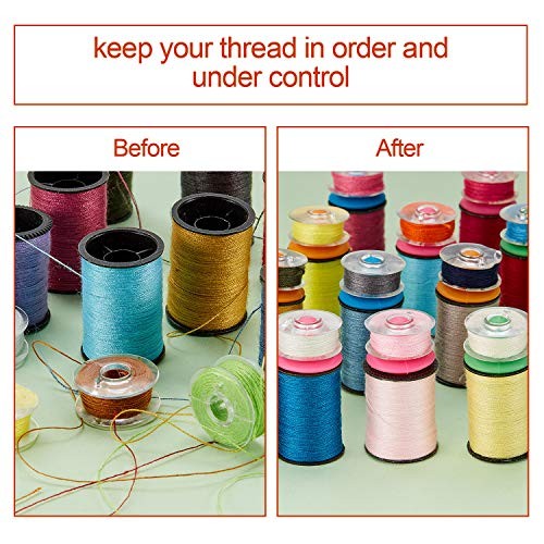 60 Bobbin Holders for Thread Spools - Tangle-Free Sewing Clips, 4 Colors