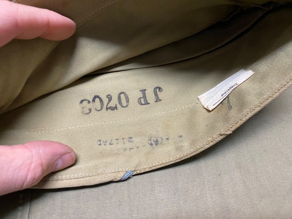 ORIGINAL WWII US ARMY INFANTRY SUMMER KHAKI OVERSEAS GARRISON HAT CAP-MEDIUM