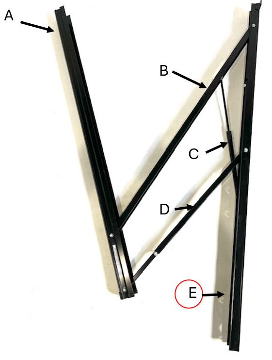 Lippert Solera 69" Awning Arm 69" Wall Mount Base Leg (Part E See 2nd Photo) RV