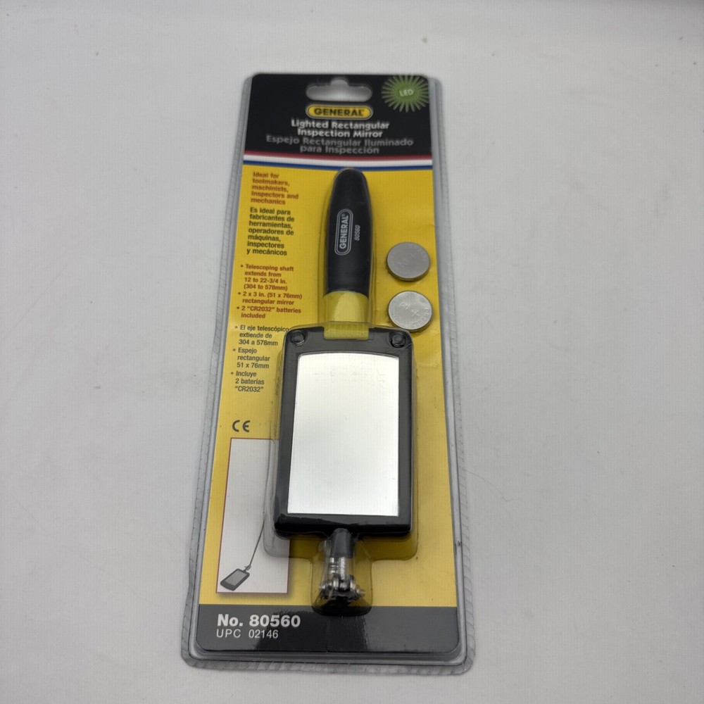 General Tool Lighted Rectangular Inspection Mirror 80560
