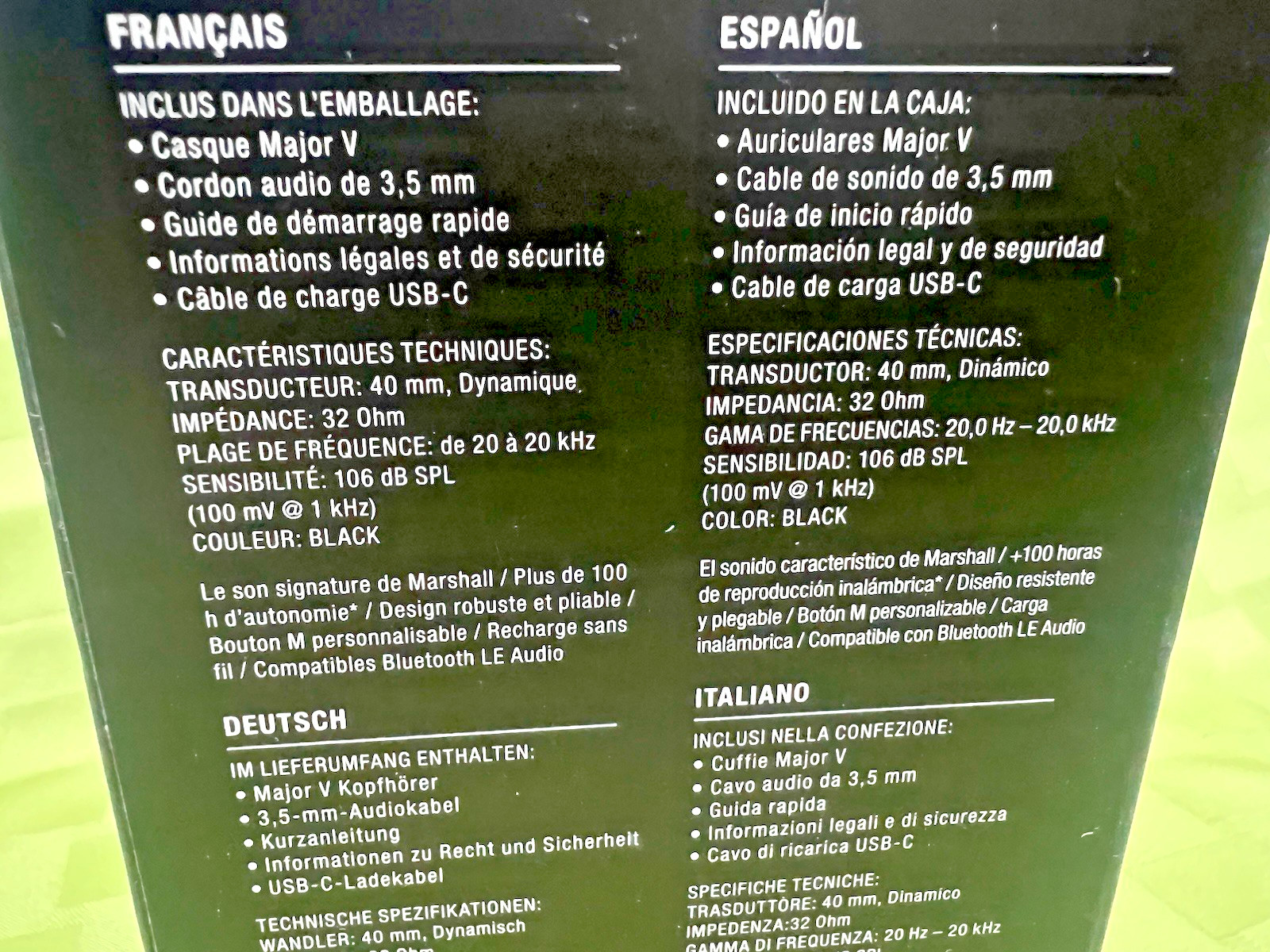 NEW SEALED Marshall Major V On-Ear Wireless Bluetooth Headphones BLACK FREE SHIP