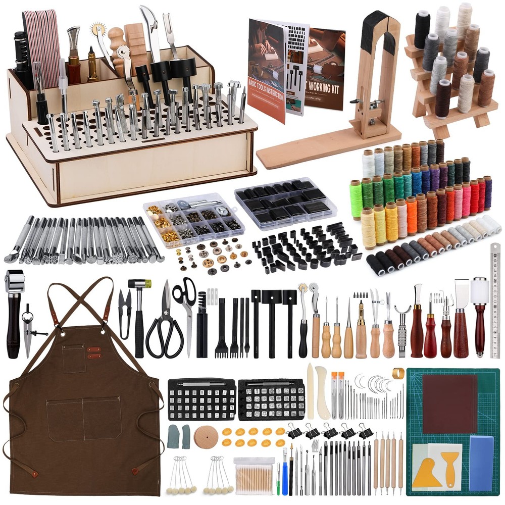 628Pcs Leather Working Tooling Set for Beginners, Starter 628 Pcs,