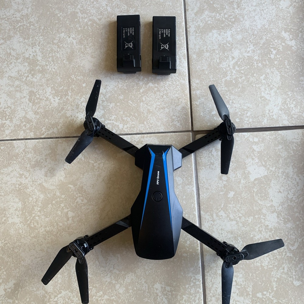 Foldable RC Quadcopter Drone with Camera, Controller - Black/Blue