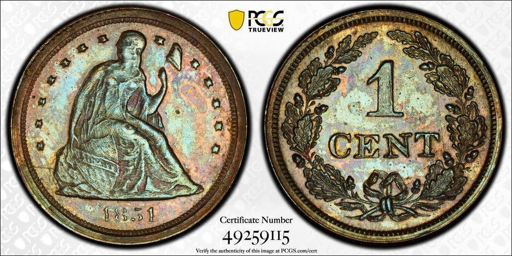 1854 Pattern J-159a Electrotype, PCGS MS64 R.6+