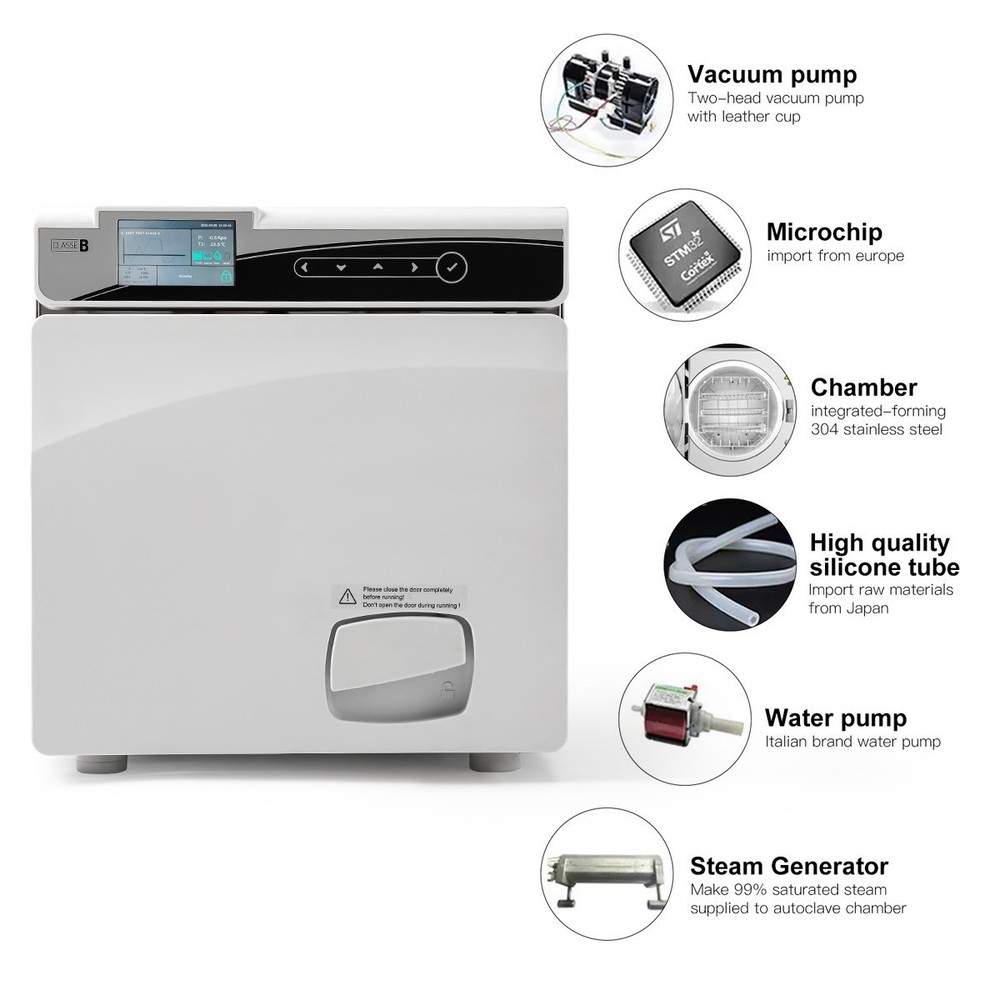 22L ClassB Dental Autoclave Steam Sterilizer Sterilization with Printer Function