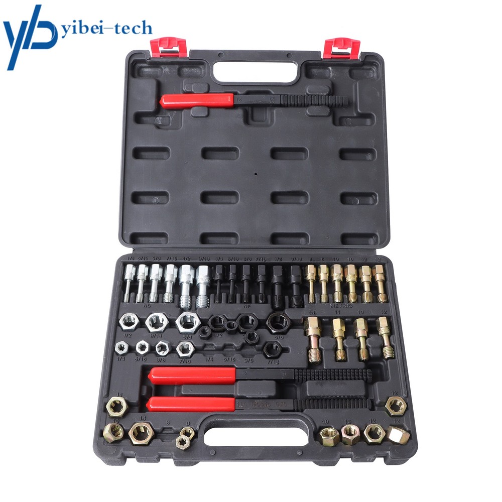 49PCS Thread Chaser Set UNC UNF Metric Thread Restorer Tool Rethreading Kit