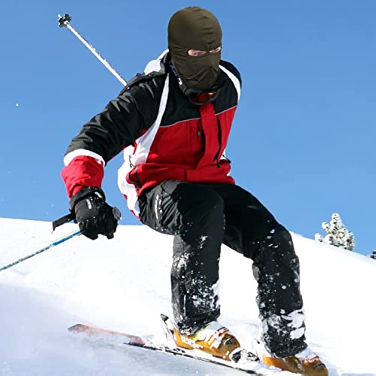 2 Hole Full Face Mask Thin Balaclava UV Protection Ski Sun Hood for Men Women