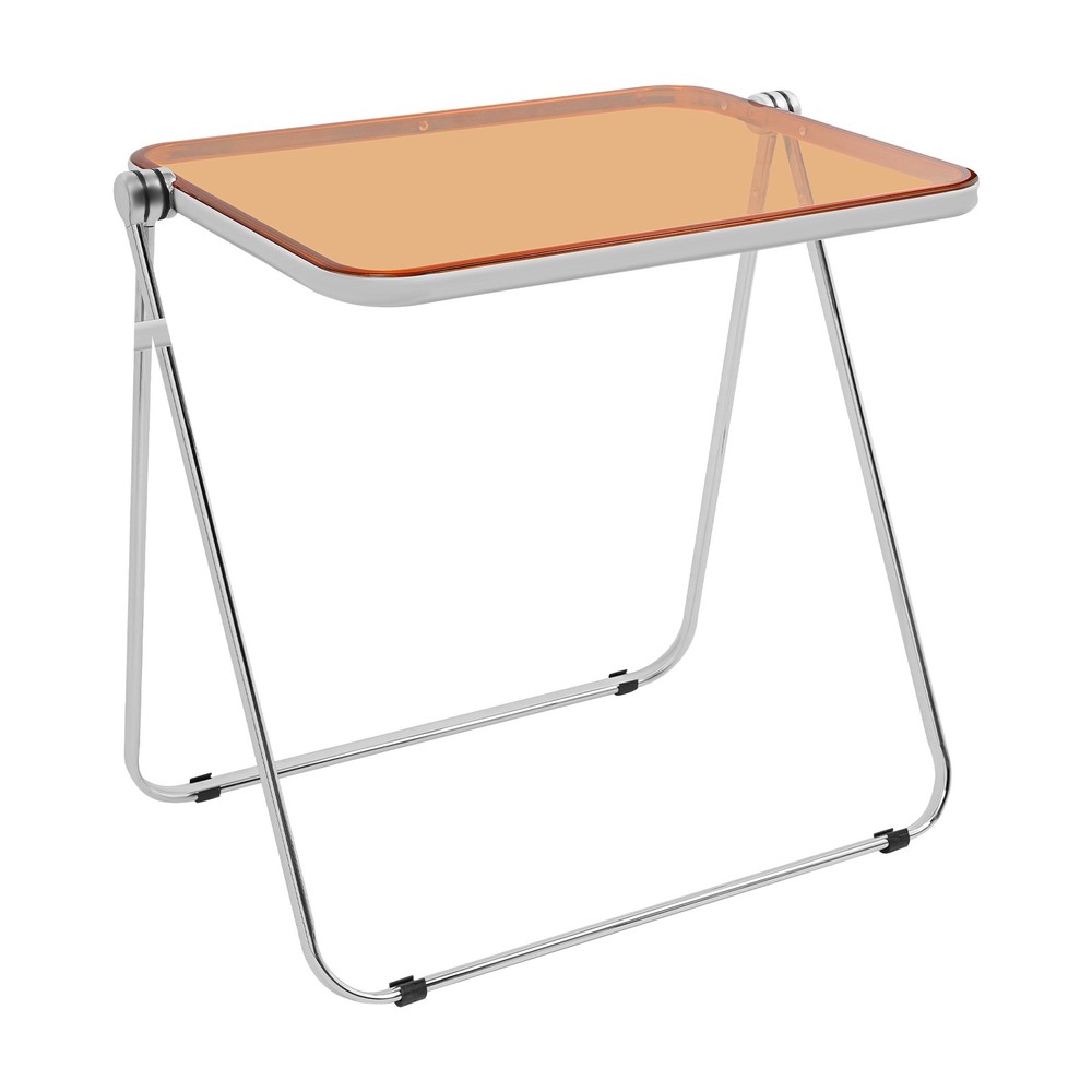 Clear Foldable Side Table Tiny Desk For Home Office Small Indoor Computer Desk