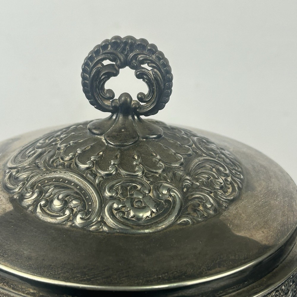 Victorian C. Webster & Sons Quadruple Plate Ice Water Pitcher Monogram “M”