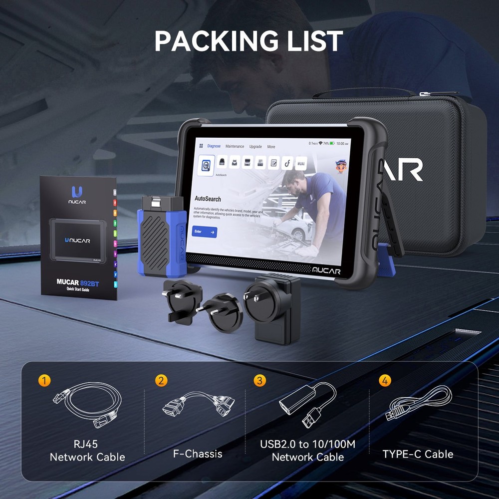 MUCAR 892BT TPMS Scanner AI Diagnostic Tool Bidirectional ECU Coding 35+Services