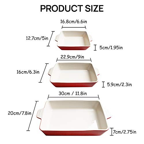 Ceramic Bakeware Set, Rectangular Baking Dish Lasagna Pans for Turquoise