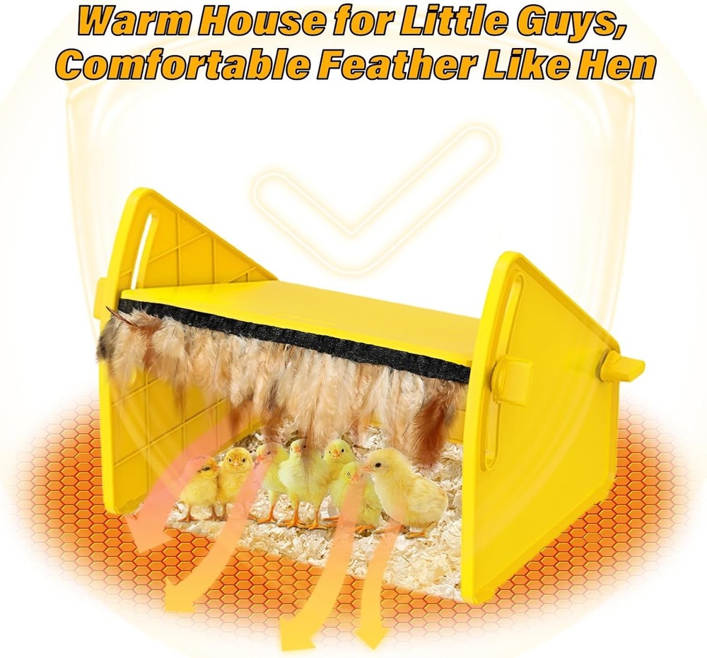 Yellow Adjustable Brooder Heater for Small Animals - Safe & Energy Saving Design