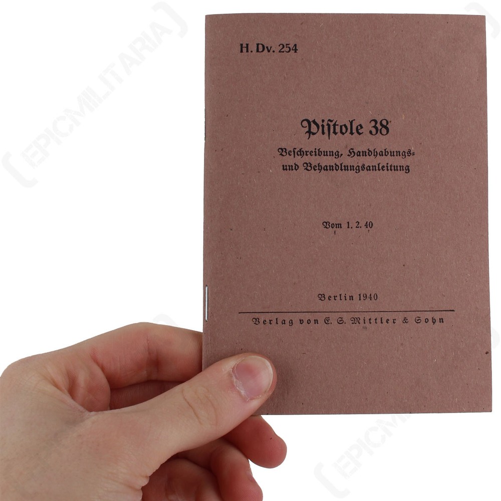 Reproduction WW2 German P38 Walther Pistol Manual