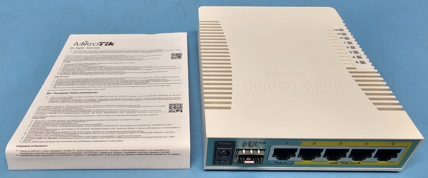 New, MikroTik RB960PGS RouterBoard Hex Poe 5 Port Gigabit Ethernet Router.
