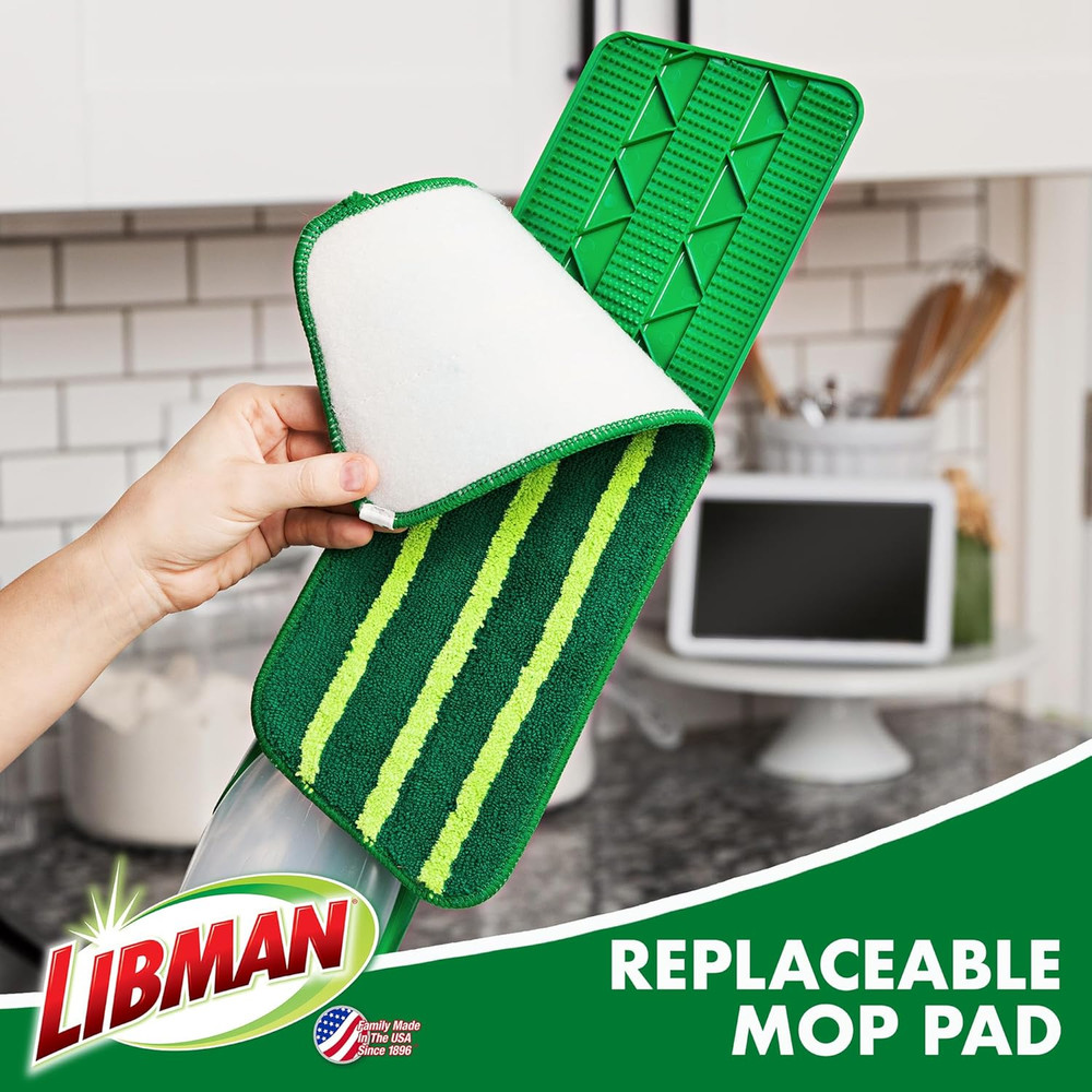 Libman Freedom Spray Mop Refills, 3 Pack, Green