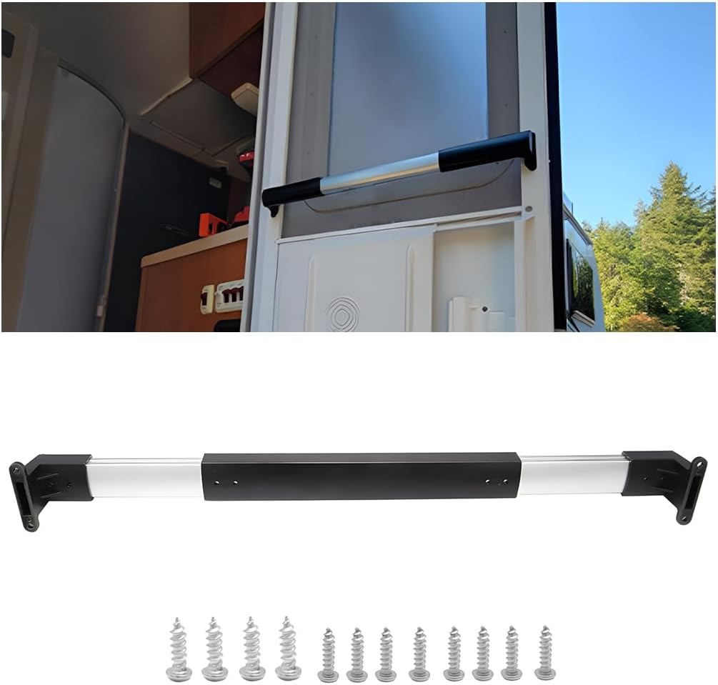 RV Screen Door Cross Bar Handle, Non-Slip Grip Adjustable from 21-5/8 to 28-5/8