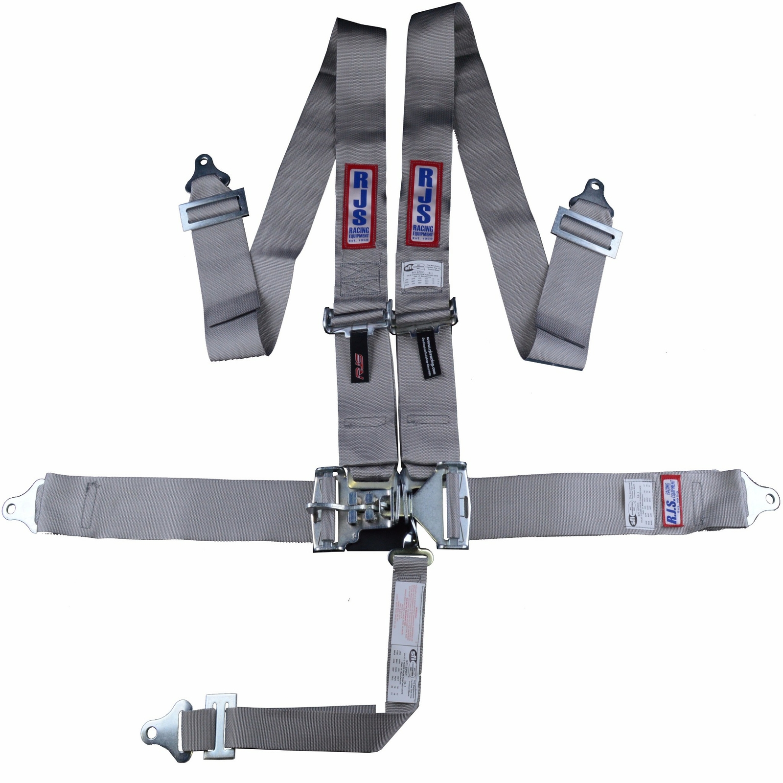 LATCH & LINK HARNESS GRAY RJS RACING SFI 16.1 5 POINT FLOOR MOUNT SPORTSMAN