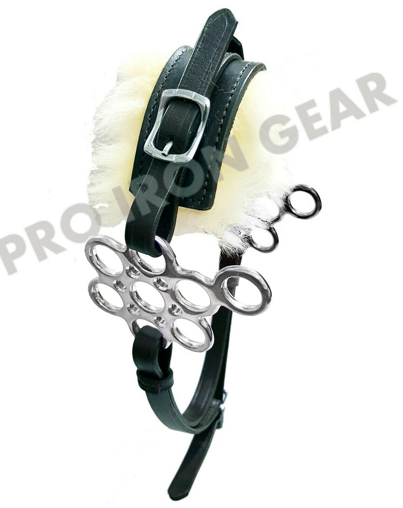 Hackamore Bitless Horse Bit English Western Adjustable Leather BLACK