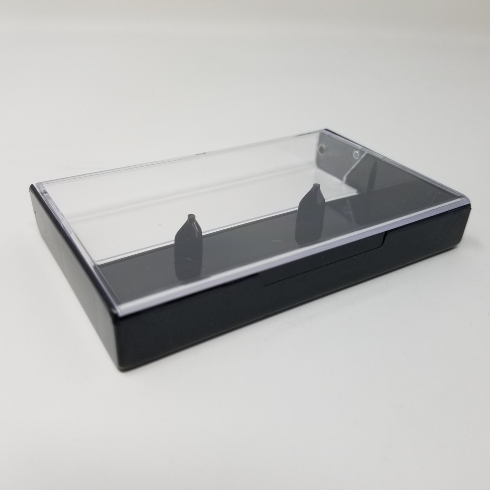 5 Cassette Tape Cases: Clear Front + Black Solid Back - Plastic
