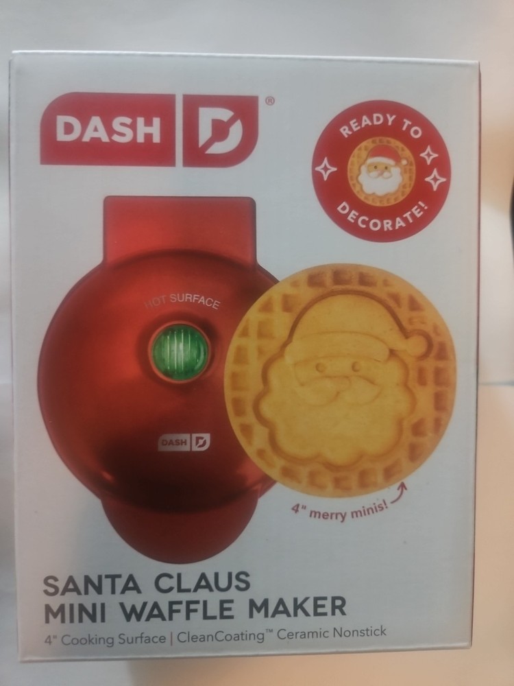 Dash Santa Claus Mini Waffle Maker Non-Stick, 4” Cooking Surface