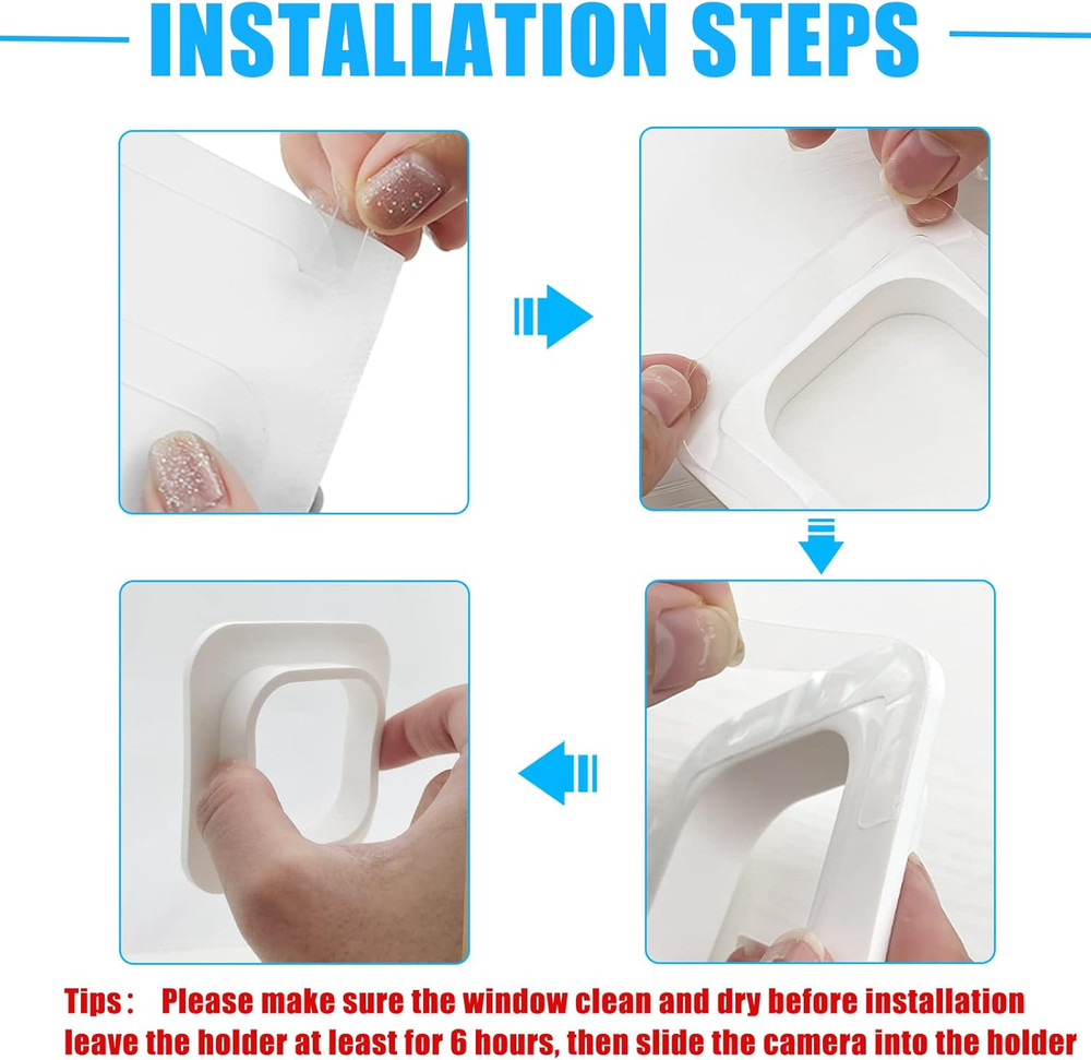 2 Pack Window Mount Compatible with Blink Mini Indoor, Secured Camera Glass Wall