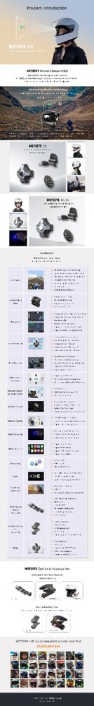 Motorcycle Helmet HUD E6 Head Up Display Bluetooth GPS CarPlay Android Auto