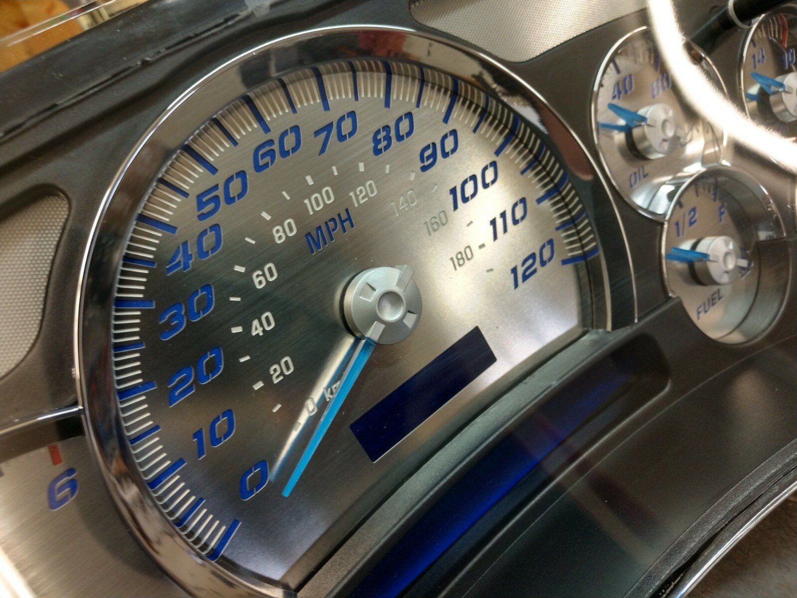 US Speedo Stainless Steel Gauge Face Kit Blue Text & Matching Pointers GM 03-06