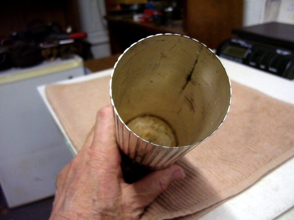 WMF, Germany. Ikora striped vase in silver plate Mid-20th century.