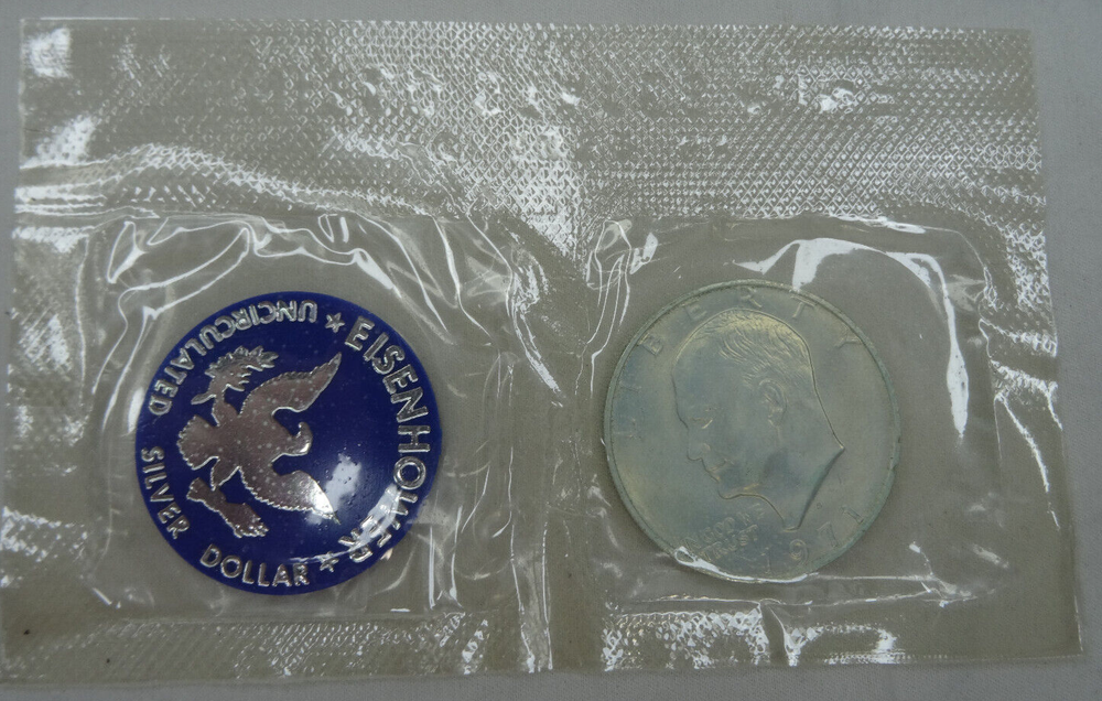 1971-S Eisenhower Silver Dollar 40% Uncirculated OGP Blue Envelope US Mint