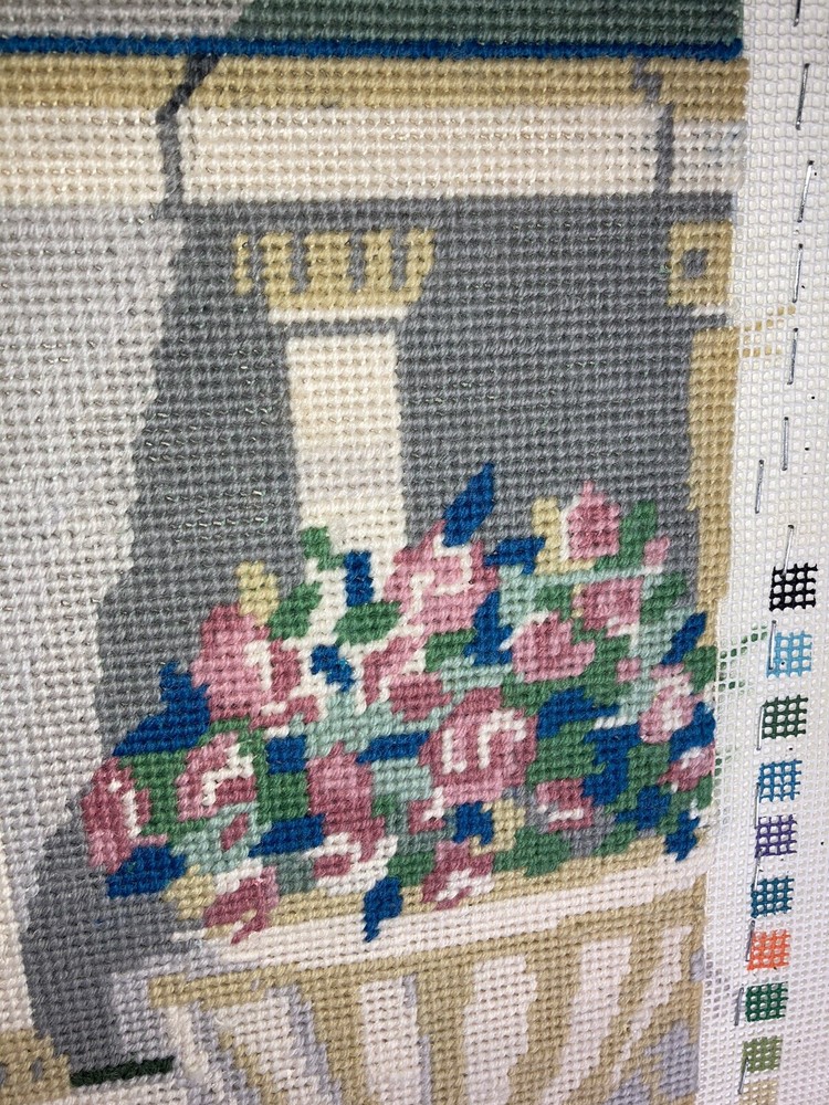 Needlework Peacock Scene Stunning And Large Complete Yarn